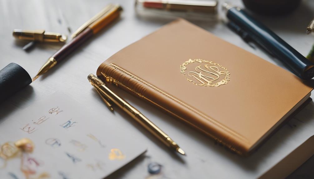 customized notebook with initials